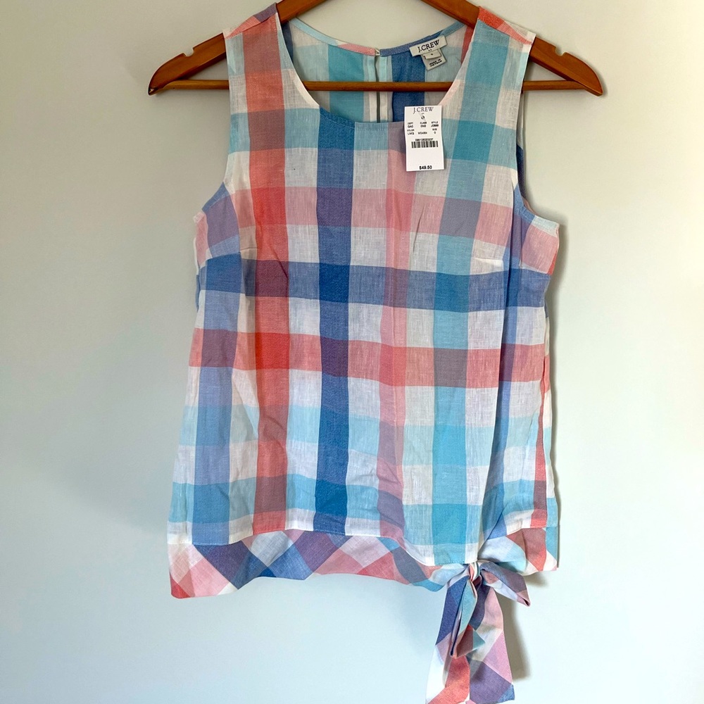 NWT Red White and Blue J. Crew Checkered Tank Top